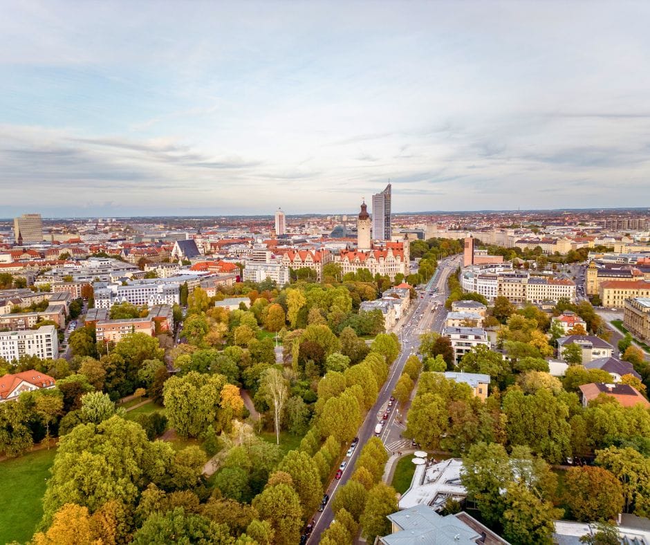 How far is Leipzig Airport from the city center