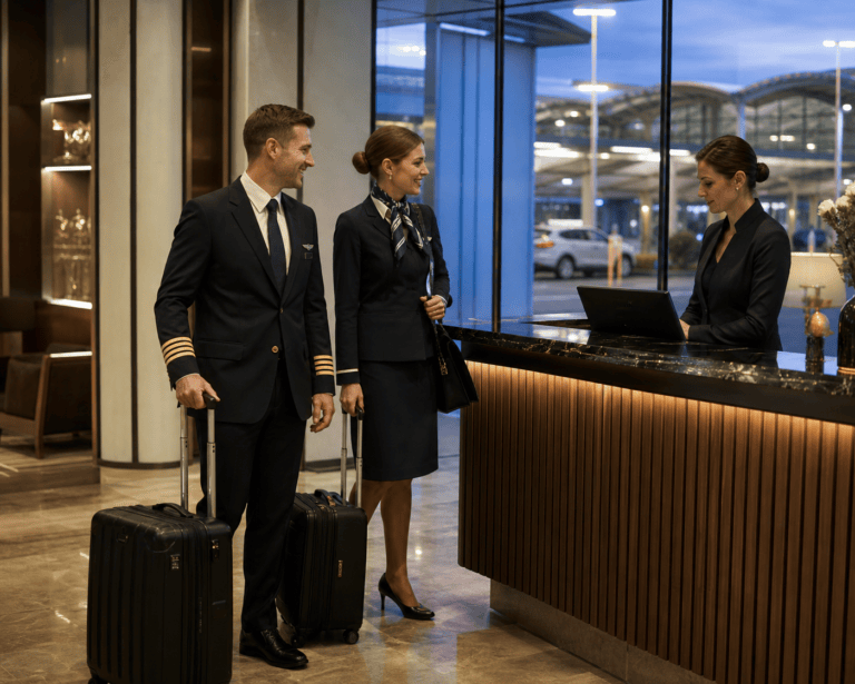 Do Airlines Book Hotels Directly for Flight Crews?